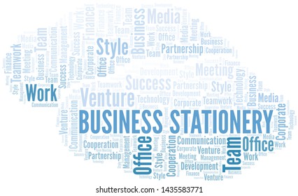 Business Stationery word cloud. Collage made with text only.