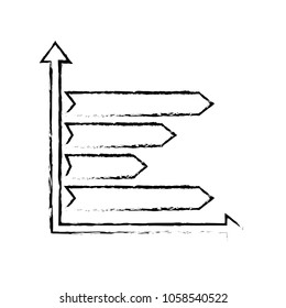 business statistic bar graph arrows horizontal