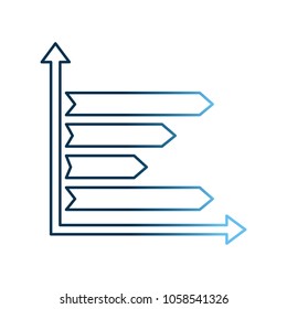 business statistic bar graph arrows horizontal