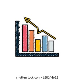 business statistic data growing diagram