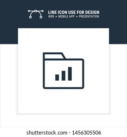 business statistic folder icon design vector illustration