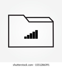 business statistic folder single icon design