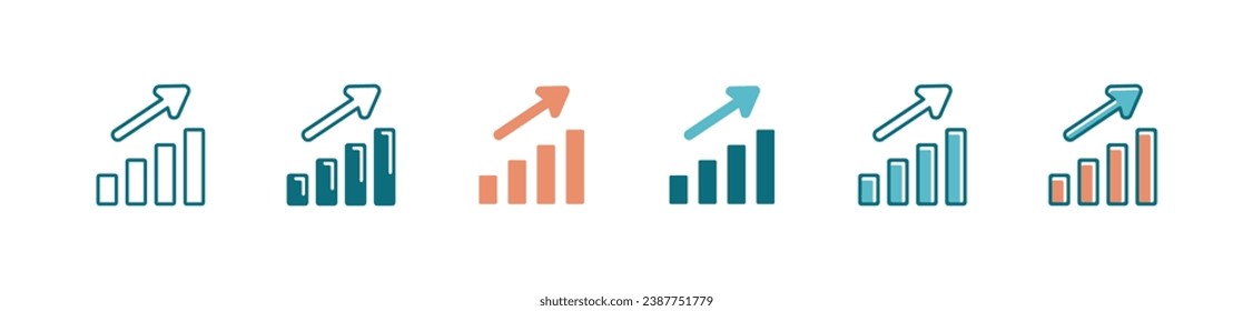 business statistic graph chart growth increase icon vector marketing profit analysis raise success report progress symbol illustration