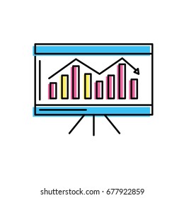 business statistic graph with documents information