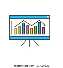 business statistic graph with documents information