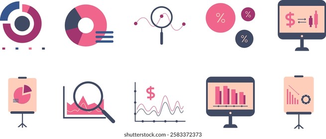 Business Statistic Graphic Element set