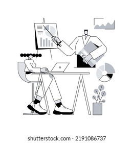 Business Statistics Abstract Concept Vector Illustration. Financial Report, Company Performance Analysis, Data Collection, Decision Making, Marketing Research, Service Improvement Abstract Metaphor.