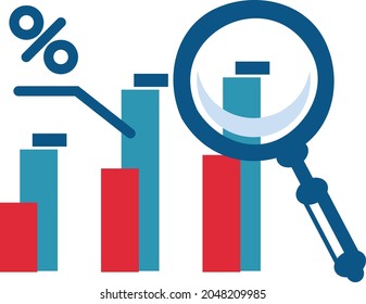 Business statistics, analysis, examination icon vector design 