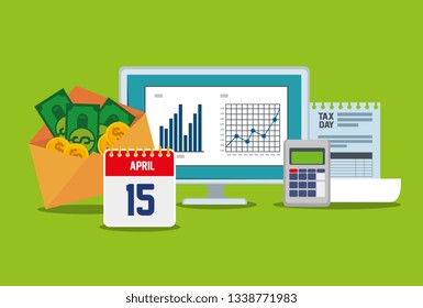 business statistics bar with dataphone and invoice