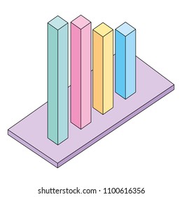 business statistics bar graph isometric