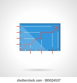 Business statistics chart. Business growth, teamwork, financial results. sales and earnings. Flat color style vector icon. Single design element for website, business.