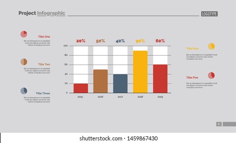 Business statistics chart slide template. Business data. Graph, diagram. Creative concept for infographic, presentation, report. Can be used for topics like investment, marketing, economics