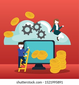 Business statistics design, vector illustration eps 10.
