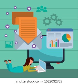 Business statistics design, vector illustration eps 10.