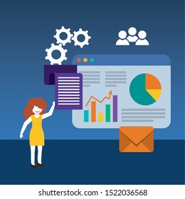 Business statistics design, vector illustration eps 10.