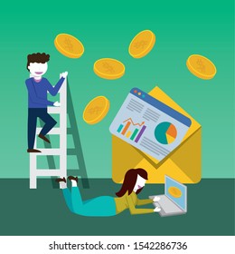 Business statistics design, vector illustration eps 10.