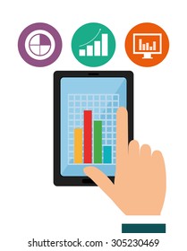 Business statistics design, vector illustration eps 10.