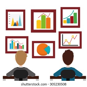 Business statistics design, vector illustration eps 10.