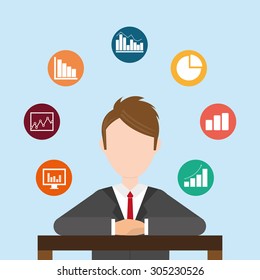 Business statistics design, vector illustration eps 10.