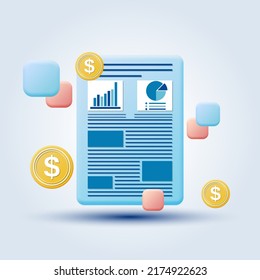 Business statistics, financial analytics cartoon style vector concept illustration