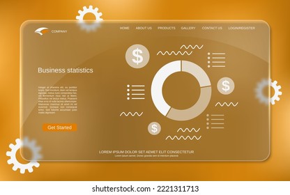 Business statistics, financial analytics vector concept illustration