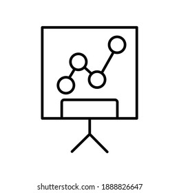 Business statistics graph line icon