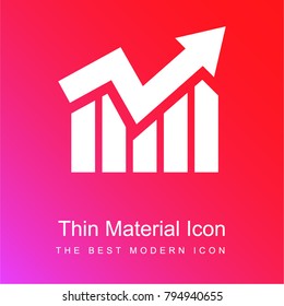 Business statistics graphic red and pink gradient material white icon minimal design