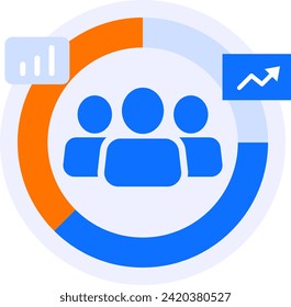 business statistics group modern icon illustration