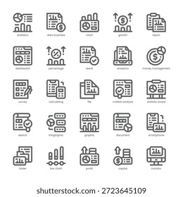 Business Statistics Icon-Paket für Ihre Website, Ihr Handy, Ihre Präsentation und Ihr Logo-Design. Geschäftsstatistiken Icon-Gliederungsentwurf. Vektorgrafik-Illustration und bearbeitbarer Strich.