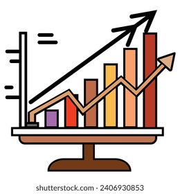 Ilustración de diseño vectorial de icono de estadísticas empresariales 