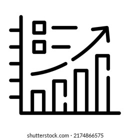 Icono lineal de estadísticas de negocios en estilo editable 

