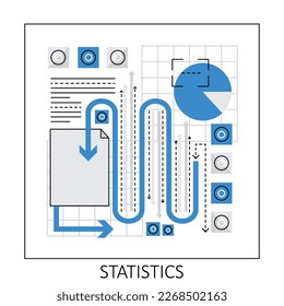 Business statistics report. Reporting analysis information, data analytics vector illustration