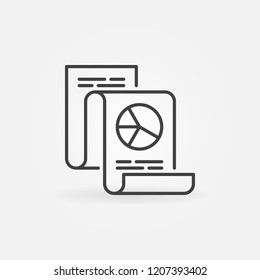 Business Statistics Report vector icon or symbol in thin line style