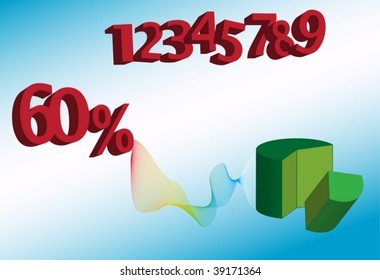 Business statistics vector. Market share of sixty percent