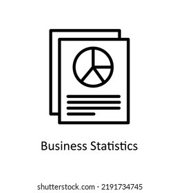Business Statistics vector Outline Icon Design illustration on White background. EPS 10 File