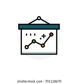 Business statistics,analysis concept Isolated Line Vector Illustration editable Icon