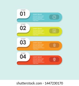 business step infographic colorful model presentation