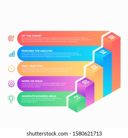 Business Step Infographic Design Template Elements