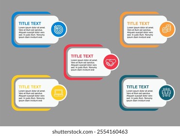 Business Step Infographics Element Template Presentation Business circle infographic template with options.