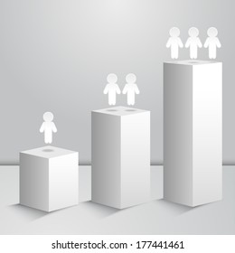 Business step options background with people - vector 