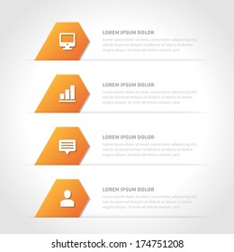 Business step options banner. Vector illustration. Infographics design template. 