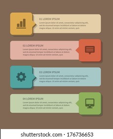 Business step options banner. Vector illustration. Infographics design template. 