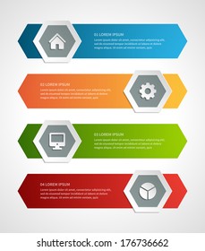 Business step options banner. Vector illustration. Infographics design template. 