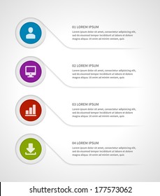 Business step options banner. Vector illustration. Infographics design template. 
