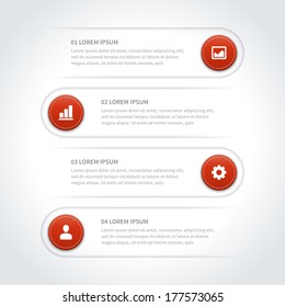 Business step options banner. Vector illustration. Infographics design template. 