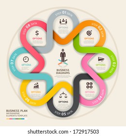 Business step up plan circle origami style. Vector illustration. can be used for workflow layout, Infographics, banner, diagram, number options, web design.