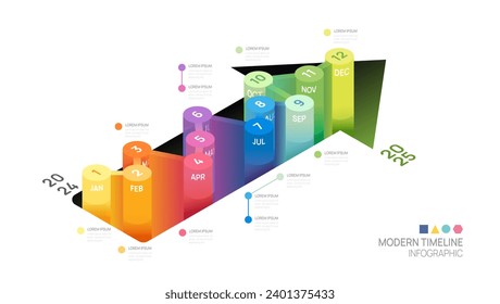 Business step timeline infographic arrow template. Modern milestone element timeline diagram calendar and 4 quarter topics, vector infographics.