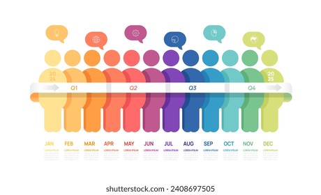 Business step timeline infographic template. Modern milestone element diagram calendar, vector infographics.