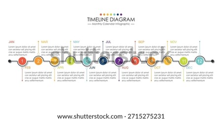 Business step timeline infographic template. Modern milestone element timeline diagram calendar, vector infographics. Monthly calender infographics for presentation.