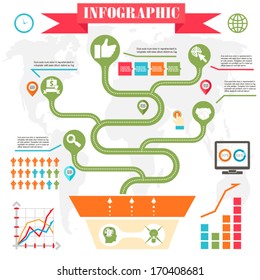 Business Steps Development Infographics Concept illustration Vector